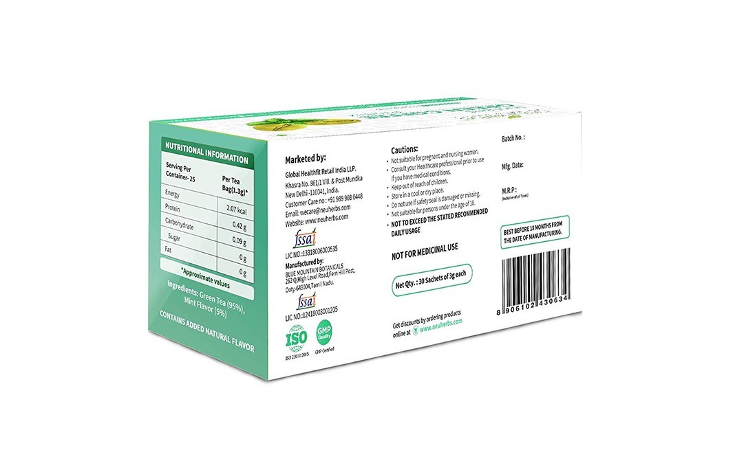 Neuherbs organic Instant Green Coffee Permix   Pack  30 pcs